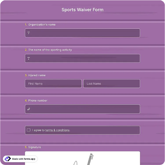 Activity Waiver Form Template: forms.app