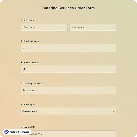 Preview of Catering Contract Template