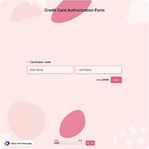 Credit Card Authorization Form Template: forms.app