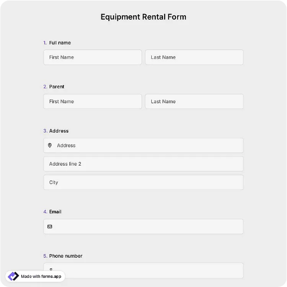Equipment Rental Agreement Template: forms.app