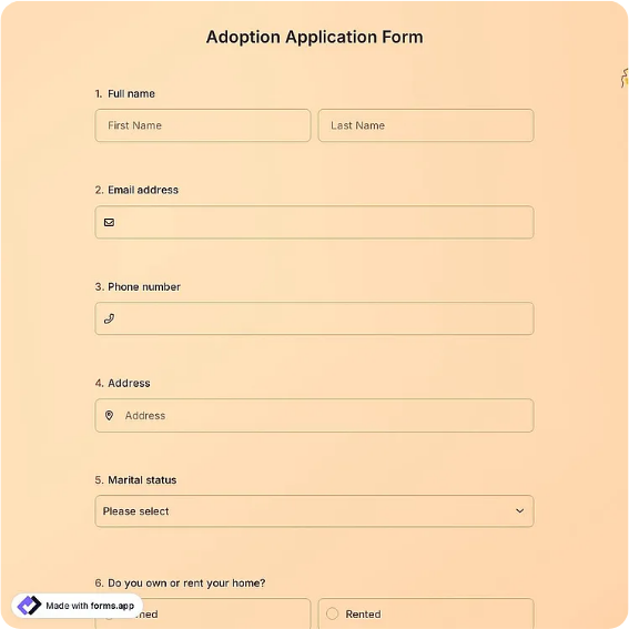 Preview of Pet Adoption Application Template