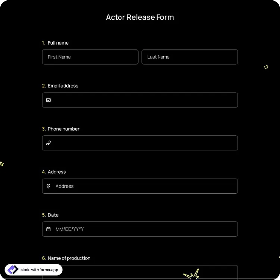 Talent Release Form Template: forms.app