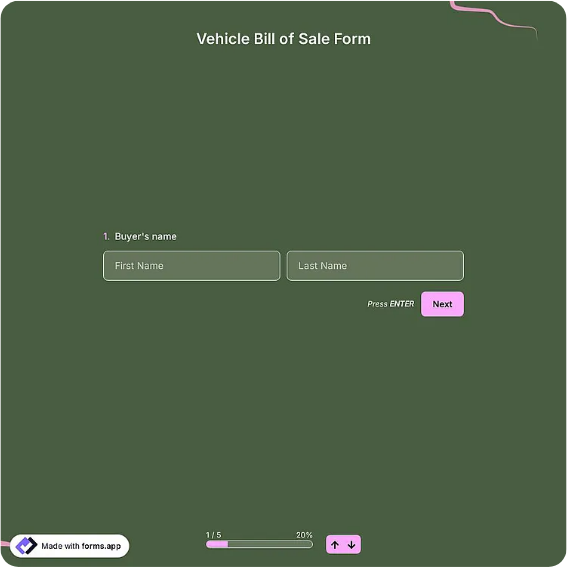Preview of Vehicle Bill of Sale Template