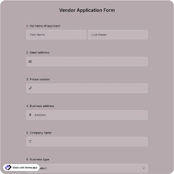 Vendor Agreement Template: forms.app